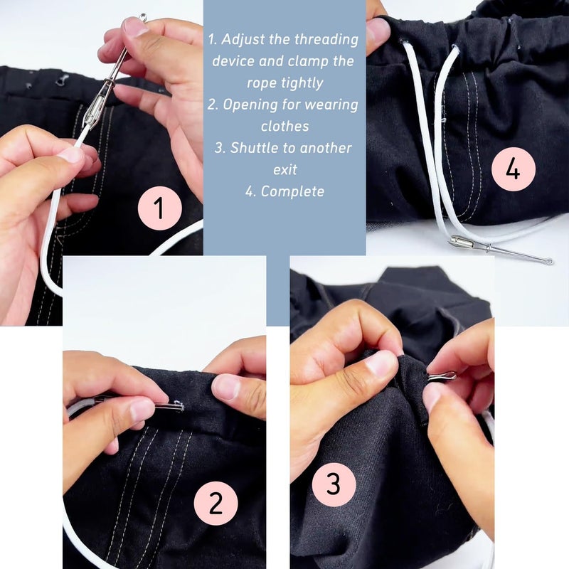 TORMEN Replacement Drawstrings Drawcords 51IN Cotton Drawstring Cord with Easy Adjustable Easy to Install Perfect for Hoodies Activewear(1 Pcs Metal, Round, Black) - Image 4